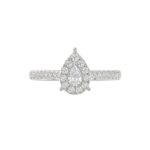 14K WHITE GOLD 1/2CT ROUND/PEAR DIAMOND LADIES RING - Image 6
