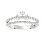 14K WHITE GOLD 1/2CT ROUND/PEAR DIAMOND LADIES RING