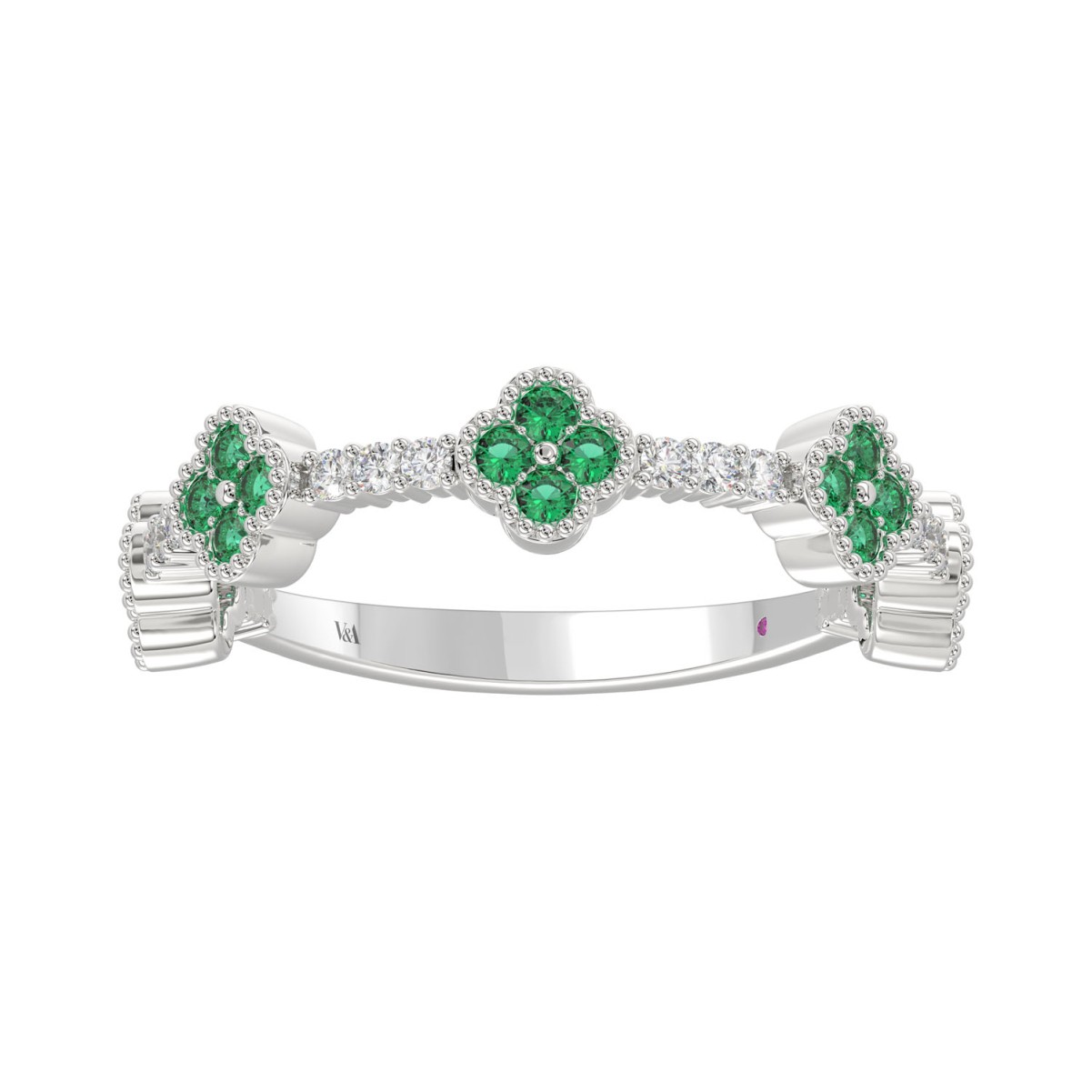 19175821_VA29813W-14K-1201x1201.jpg 14K WHITE GOLD 1/2CT ROUND/PINK SAPPHIRE DIAMOND LADIES BAND (EMERALD ROUND DIAMOND 3/8CT) - Image 1