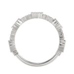 14K WHITE GOLD 1/2CT ROUND/PINK SAPPHIRE DIAMOND LADIES BAND (EMERALD ROUND DIAMOND 3/8CT) - Image 2