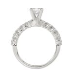 14K WHITE GOLD 1/2CT ROUND/PRINCESS DIAMOND LADIES SEMI MOUNT RING (CENTER STONE PRINCESS DIAMOND 1CT) - Image 5