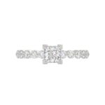 14K WHITE GOLD 1/2CT ROUND/PRINCESS DIAMOND LADIES SEMI MOUNT RING(CENTER STONE MOUNT PRINCESS DIAMOND 1CT) - Image 7