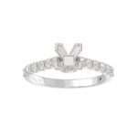 14K WHITE GOLD 1/2CT ROUND/PRINCESS DIAMOND LADIES SEMI MOUNT RING(CENTER STONE MOUNT PRINCESS DIAMOND 1CT) - Image 2