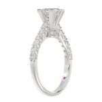 14K WHITE GOLD 1/2CT ROUND/PRINCESS DIAMOND LADIES SEMI MOUNT RING(CENTER STONE MOUNT PRINCESS DIAMOND 1CT) - Image 3
