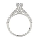 14K WHITE GOLD 1/2CT ROUND/PRINCESS DIAMOND LADIES SEMI MOUNT RING(CENTER STONE MOUNT PRINCESS DIAMOND 1CT) - Image 5