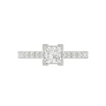 14K WHITE GOLD 1/2CT ROUND/PRINCESS DIAMOND LADIES SEMI MOUNT RING(CENTER STONE MOUNT PRINCESS DIAMOND 1CT) - Image 7