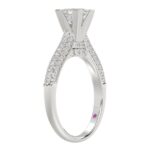 14K WHITE GOLD 1/2CT ROUND/PRINCESS DIAMOND LADIES SEMI MOUNT RING(CENTER STONE MOUNT PRINCESS DIAMOND 1CT) - Image 3