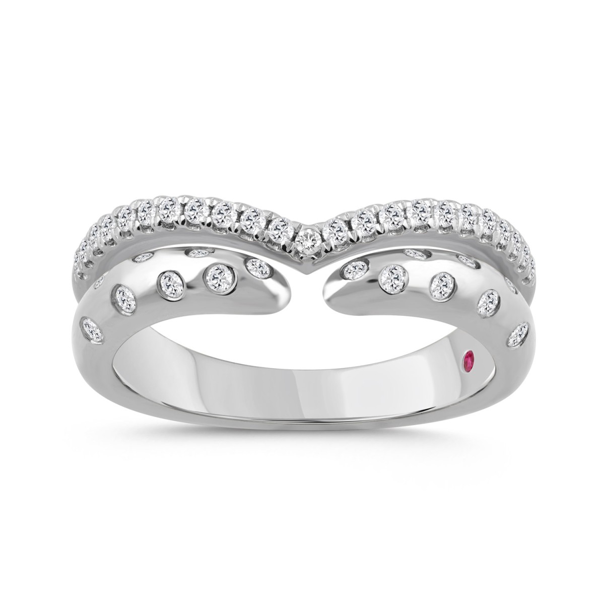 19175841_VA20632W-14K-1201x1201.jpg 14K WHITE GOLD 1/3CT ROUND DIAMOND LADIES RING - Image 1