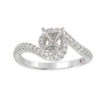 14K WHITE GOLD 1/3CT ROUND DIAMOND LADIES SEMI MOUNT RING MOUNT(CENTER STONE MOUNT ROUND DIAMOND 1CT - Image 2