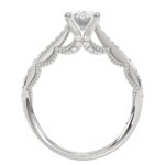 14K WHITE GOLD 1/3CT ROUND DIAMOND LADIES SEMI MOUNT RING(CENTER STONE MOUNT OVAL DIAMOND 1CT) - Image 4