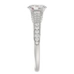 14K WHITE GOLD 1/3CT ROUND DIAMOND LADIES SEMI MOUNT RING(CENTER STONE MOUNT OVAL DIAMOND 1CT) - Image 5