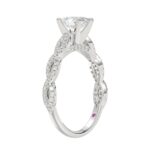 14K WHITE GOLD 1/3CT ROUND DIAMOND LADIES SEMI MOUNT RING(CENTER STONE MOUNT OVAL DIAMOND 1CT) - Image 2