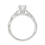 14K WHITE GOLD 1/3CT ROUND DIAMOND LADIES SEMI MOUNT RING(CENTER STONE MOUNT OVAL DIAMOND 1CT) - Image 4
