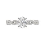14K WHITE GOLD 1/3CT ROUND DIAMOND LADIES SEMI MOUNT RING(CENTER STONE MOUNT OVAL DIAMOND 1CT) - Image 6
