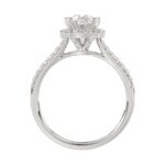 14K WHITE GOLD 1/3CT ROUND DIAMOND LADIES SEMI MOUNT RING(CENTER STONE MOUNT PEAR DIAMOND 1CT) - Image 5