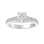14K WHITE GOLD 1/3CT ROUND DIAMOND LADIES SEMI MOUNT RING(CENTER STONE MOUNT ROUND DIAMOND 1CT - Image 2
