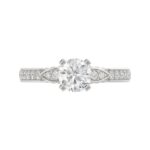 14K WHITE GOLD 1/3CT ROUND DIAMOND LADIES SEMI MOUNT RING(CENTER STONE MOUNT ROUND DIAMOND 1CT - Image 4