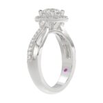 14K WHITE GOLD 1/3CT ROUND DIAMOND LADIES SEMI MOUNT RING(CENTER STONE MOUNT ROUND DIAMOND 1CT) - Image 2