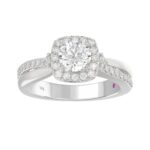 14K WHITE GOLD 1/3CT ROUND DIAMOND LADIES SEMI MOUNT RING(CENTER STONE MOUNT ROUND DIAMOND 1CT) - Image 3