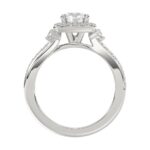 14K WHITE GOLD 1/3CT ROUND DIAMOND LADIES SEMI MOUNT RING(CENTER STONE MOUNT ROUND DIAMOND 1CT) - Image 4