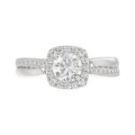 14K WHITE GOLD 1/3CT ROUND DIAMOND LADIES SEMI MOUNT RING(CENTER STONE MOUNT ROUND DIAMOND 1CT) - Image 6