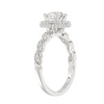 14K WHITE GOLD 1/3CT ROUND DIAMOND LADIES SEMI MOUNT RING(CENTER STONE ROUND DIAMOND 1CT) - Image 2