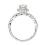 14K WHITE GOLD 1/3CT ROUND DIAMOND LADIES SEMI MOUNT RING(CENTER STONE ROUND DIAMOND 1CT) - Image 4