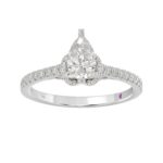14K WHITE GOLD 1/3CT ROUND/PEAR DIAMOND LADIES SEMI MOUNT RING(CENTER STONE MOUNT PEAR DIAMOND 1CT) - Image 3