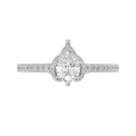 14K WHITE GOLD 1/3CT ROUND/PEAR DIAMOND LADIES SEMI MOUNT RING(CENTER STONE MOUNT PEAR DIAMOND 1CT) - Image 6