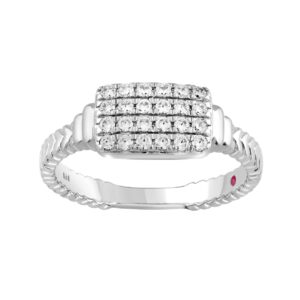 14K WHITE GOLD 1/4CT ROUND DIAMOND LADIES RING