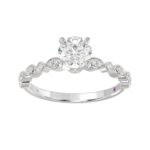 14K WHITE GOLD 1/4CT ROUND DIAMOND LADIES SEMI MOUNT RING (CENTER STONE ROUND DIAMOND 1CT) - Image 4
