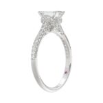 14K WHITE GOLD 1/4CT ROUND DIAMOND LADIES SEMI MOUNT RING(CENTER STONE MOUNT EMERALD DIAMOND 1CT) - Image 3