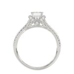 14K WHITE GOLD 1/4CT ROUND DIAMOND LADIES SEMI MOUNT RING(CENTER STONE MOUNT EMERALD DIAMOND 1CT) - Image 4