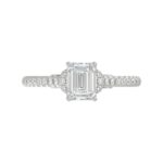 14K WHITE GOLD 1/4CT ROUND DIAMOND LADIES SEMI MOUNT RING(CENTER STONE MOUNT EMERALD DIAMOND 1CT) - Image 6