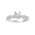 14K WHITE GOLD 1/4CT ROUND DIAMOND LADIES SEMI MOUNT RING(CENTER STONE MOUNT OVAL DIAMOND 1CT - Image 2