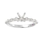 14K WHITE GOLD 1/4CT ROUND DIAMOND LADIES SEMI MOUNT RING(CENTER STONE MOUNT OVAL DIAMOND 1CT) - Image 2