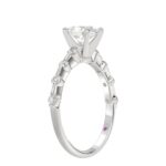 14K WHITE GOLD 1/4CT ROUND DIAMOND LADIES SEMI MOUNT RING(CENTER STONE MOUNT OVAL DIAMOND 1CT) - Image 3