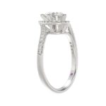 14K WHITE GOLD 1/4CT ROUND DIAMOND LADIES SEMI MOUNT RING(CENTER STONE MOUNT PEAR DIAMOND 1CT) - Image 3