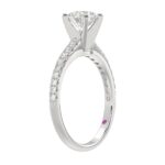 14K WHITE GOLD 1/4CT ROUND DIAMOND LADIES SEMI MOUNT RING(CENTER STONE MOUNT ROUND DIAMOND 1CT) - Image 2