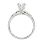 14K WHITE GOLD 1/4CT ROUND DIAMOND LADIES SEMI MOUNT RING(CENTER STONE MOUNT ROUND DIAMOND 1CT) - Image 4