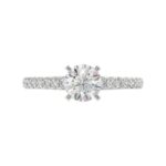 14K WHITE GOLD 1/4CT ROUND DIAMOND LADIES SEMI MOUNT RING(CENTER STONE MOUNT ROUND DIAMOND 1CT) - Image 6