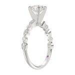 14K WHITE GOLD 1/4CT ROUND DIAMOND LADIES SEMI MOUNT RING(CENTER STONE MOUNT ROUND DIAMOND 1CT) - Image 3