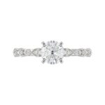 14K WHITE GOLD 1/4CT ROUND DIAMOND LADIES SEMI MOUNT RING(CENTER STONE MOUNT ROUND DIAMOND 1CT) - Image 7