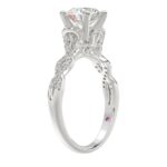 14K WHITE GOLD 1/4CT ROUND DIAMOND LADIES SEMI MOUNT RING(CENTER STONE MOUNT ROUND DIAMOND 1CT) - Image 2