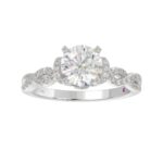 14K WHITE GOLD 1/4CT ROUND DIAMOND LADIES SEMI MOUNT RING(CENTER STONE MOUNT ROUND DIAMOND 1CT) - Image 3