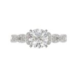 14K WHITE GOLD 1/4CT ROUND DIAMOND LADIES SEMI MOUNT RING(CENTER STONE MOUNT ROUND DIAMOND 1CT) - Image 6
