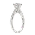 14K WHITE GOLD 1/4CT ROUND DIAMOND LADIES SEMI MOUNT RING(CENTER STONE MOUNT ROUND DIAMOND 1CT) - Image 3