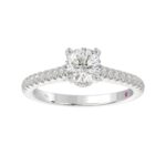14K WHITE GOLD 1/4CT ROUND DIAMOND LADIES SEMI MOUNT RING(CENTER STONE MOUNT ROUND DIAMOND 1CT) - Image 4