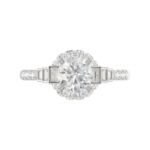 14K WHITE GOLD 1/4CT ROUND/BAGUETTE DIAMOND LADIES SEMI MOUNT RING(CENTER STONE MOUNT ROUND DIAMOND 1CT) - Image 6