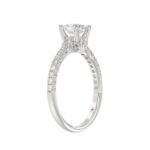 14K WHITE GOLD 1/4CT ROUND/OVAL DIAMOND LADIES RING(CENTER STONE MOUNT OVAL DIAMOND 1CT) - Image 2